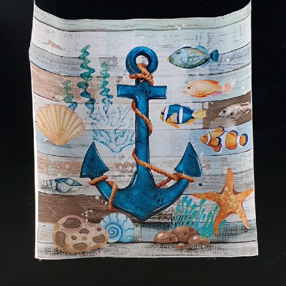 Blue and Brown Nautical Anchor Canvas Print